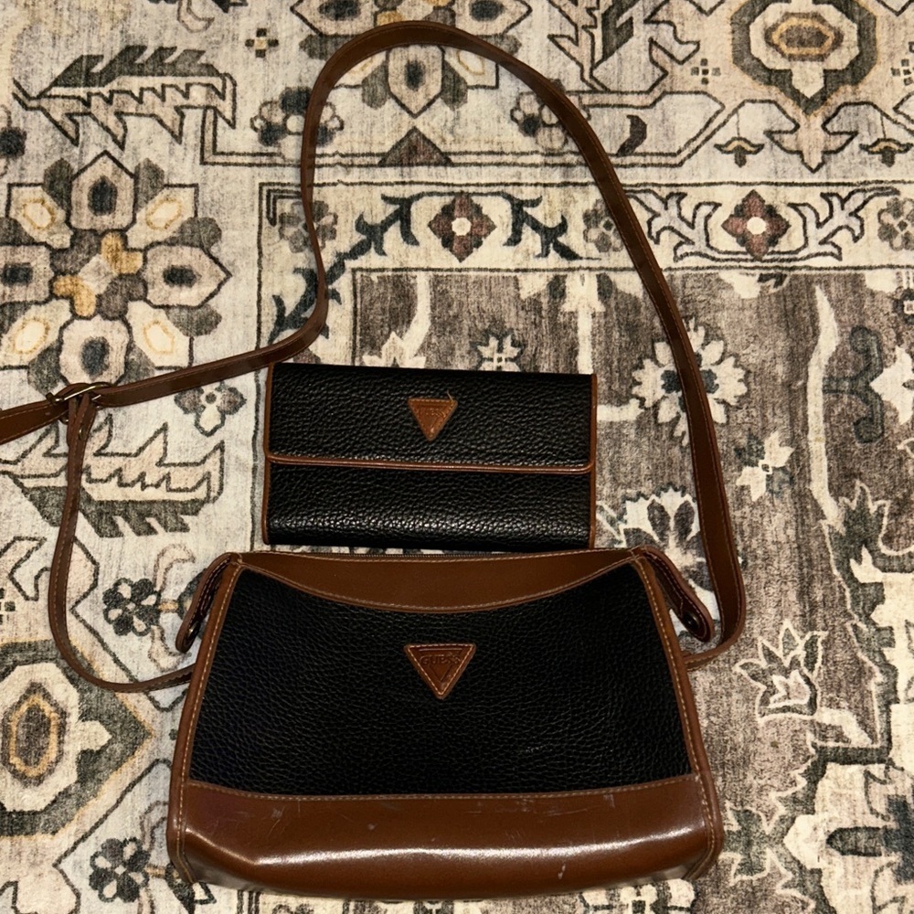 Guess Y2k VYG  Black and Brown Crossbody Bag & wallet